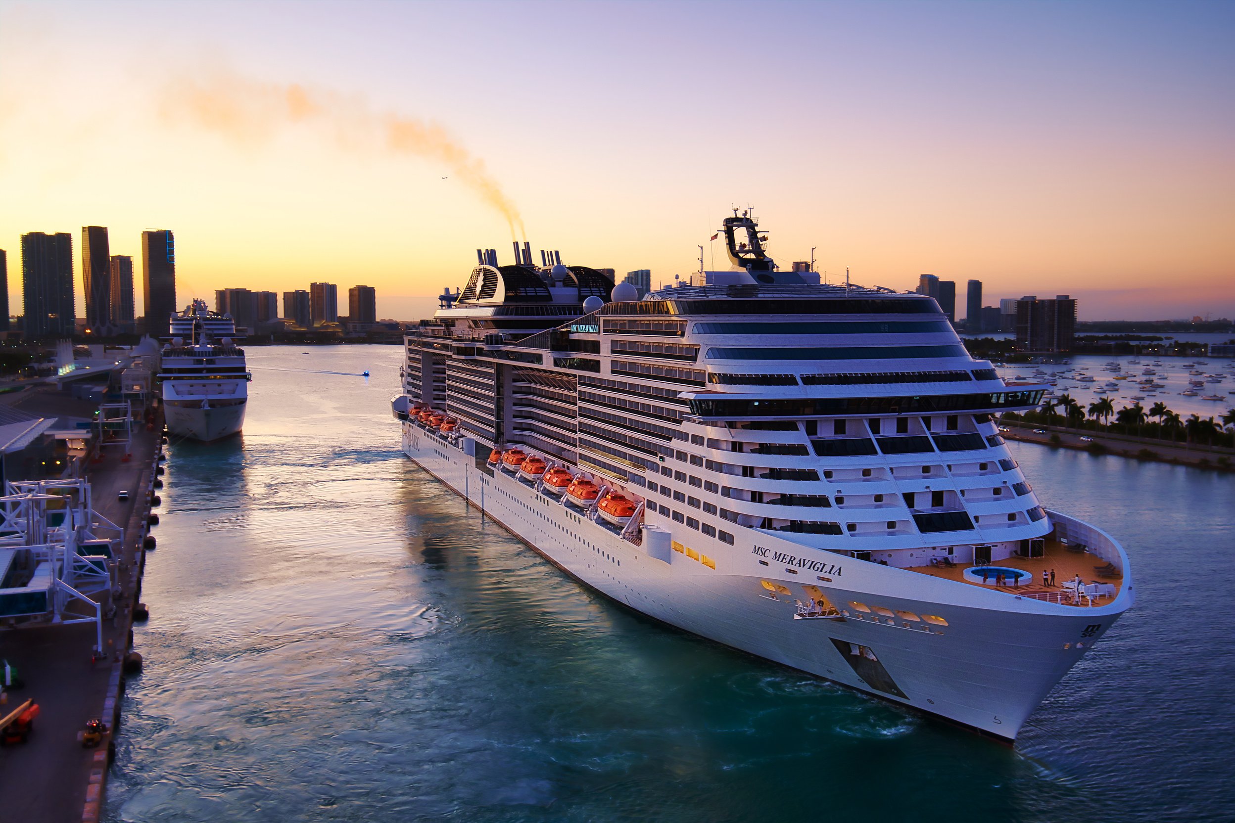 Drone Shot of a Cruise Ship